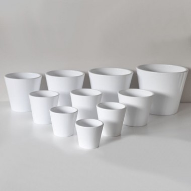 Donice ceramiczne Deco 130/16 biały połysk