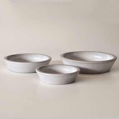 Płaskie naczynie ceramiczne Deva 132/20 kamienno szary połysk