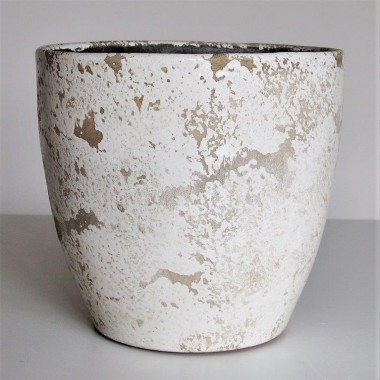 Doniczka ceramiczna Wera 218201/18 krem szkliwiony