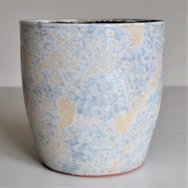Unikalna doniczka ceramiczna Wera 218201/18 niebieski szkliwiony
