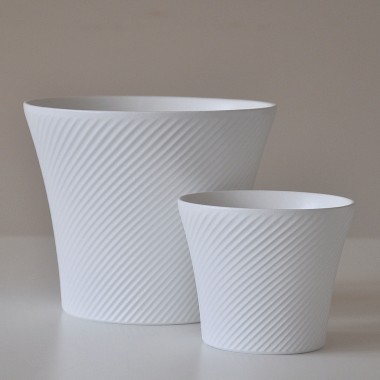 Doniczka ceramiczna Flutos 410/17 biały mat