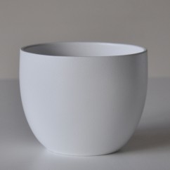 Półokrągła donica ceramiczna Buds 409/19 biały mat
