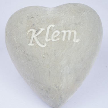 Serce betonowe z napisem Klem - chciałbym Cię przytulić